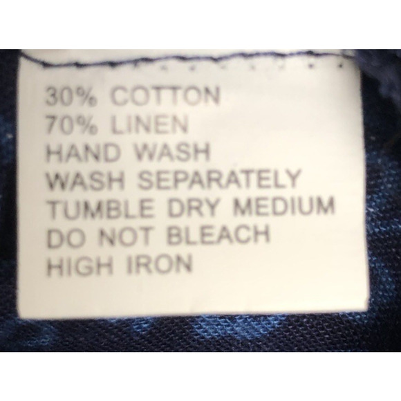 SPRING BREEZE Italian Tunic Sz M Blue Linen Cotton Button Up Mandarin Lagenlook‎ - Picture 5 of 13